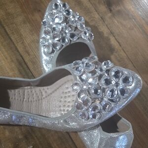 Elegant Silver Embellished Women's Shoes